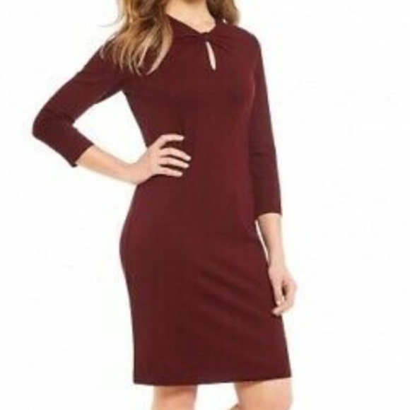J. McLaughlin Dresses & Skirts - Women's J.Mclaughlin Dress Medium Burgundy Isabel Knot
